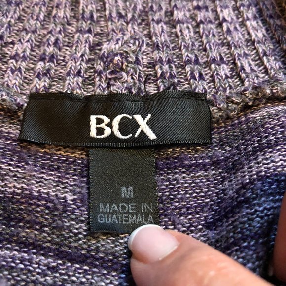 BCX PURPLE GREY OFF SHOULDER PULLOVER SWEATER M - Picture 6 of 10